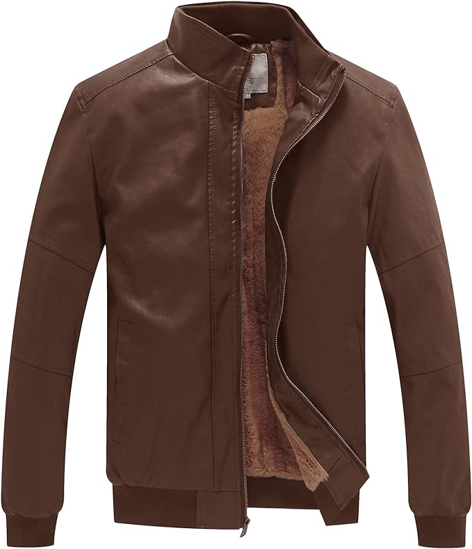 REED Chaqueta de cuero genuino estilo americano para hombre